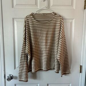 Striped Brown and White Sweater